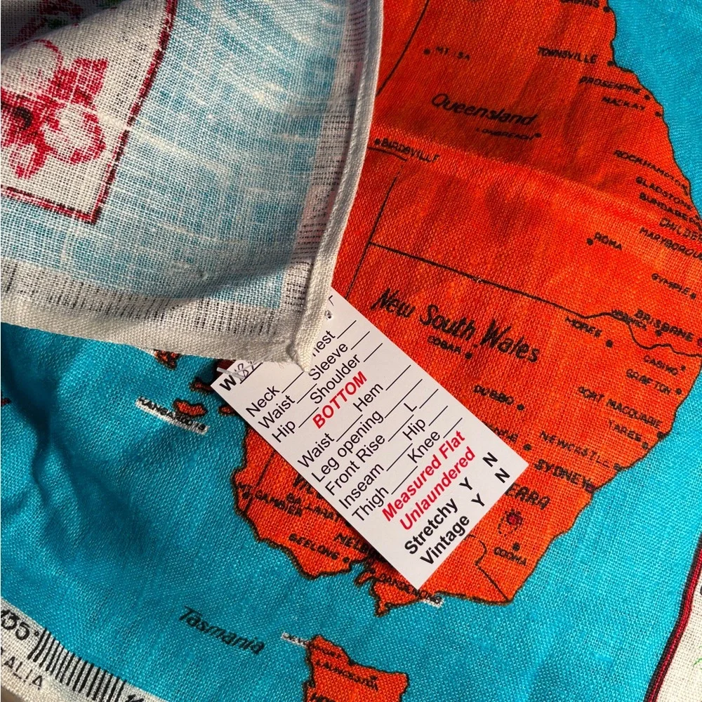 Vintage tourist linen towel Colorful Australia‎ Map 18 x 31 100